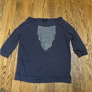 3/$25 UK2LA 3/4 gray cotton shirt with metal flat studs